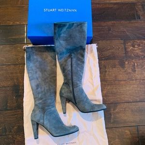 Stuart Weitzman Grey Suede Boots